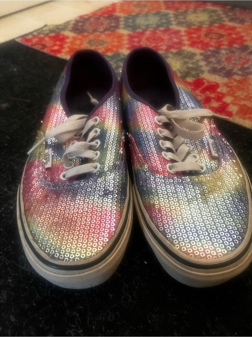 Vans Rainbow Sequin Low-Top Sneakers